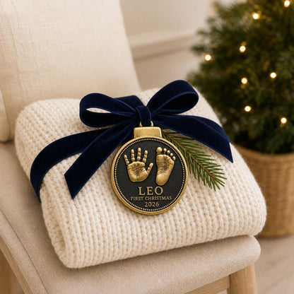 Baby Handprint and Footprint Ornament, Medallion