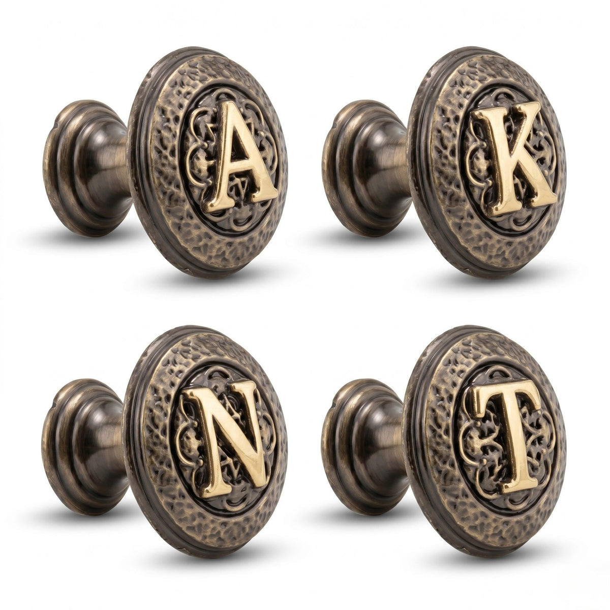 Four initial knobs reading A, K, N and T, angled to show their stems