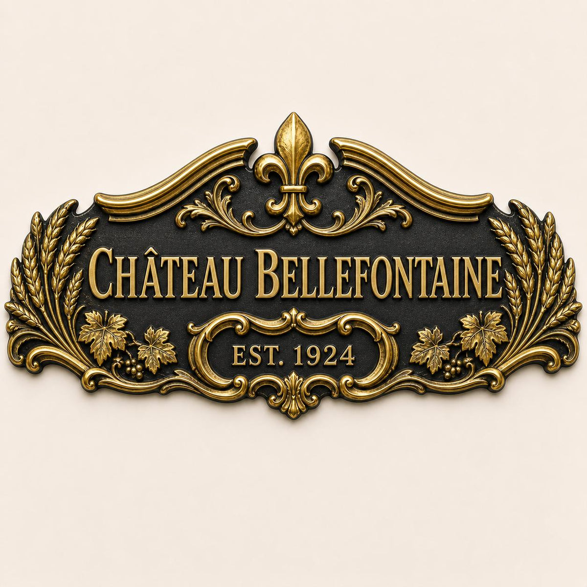 Personalized Antique Brass House Plate | Custom Château Name Sign | French Manor Address Plaque