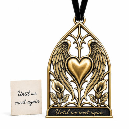 Large Personalized Angel Wings Memorial Ornament | Sympathy Remembrance Decor | Antique Brass Keepsake