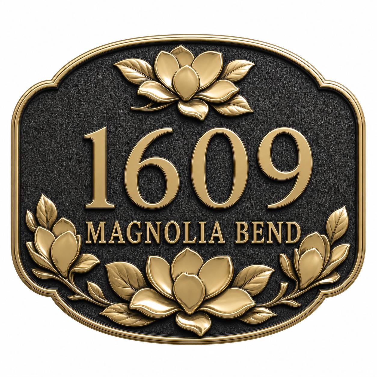 Personalised House Number Sign | Antique Brass Address Plaque | Custom Street/Family Name Board