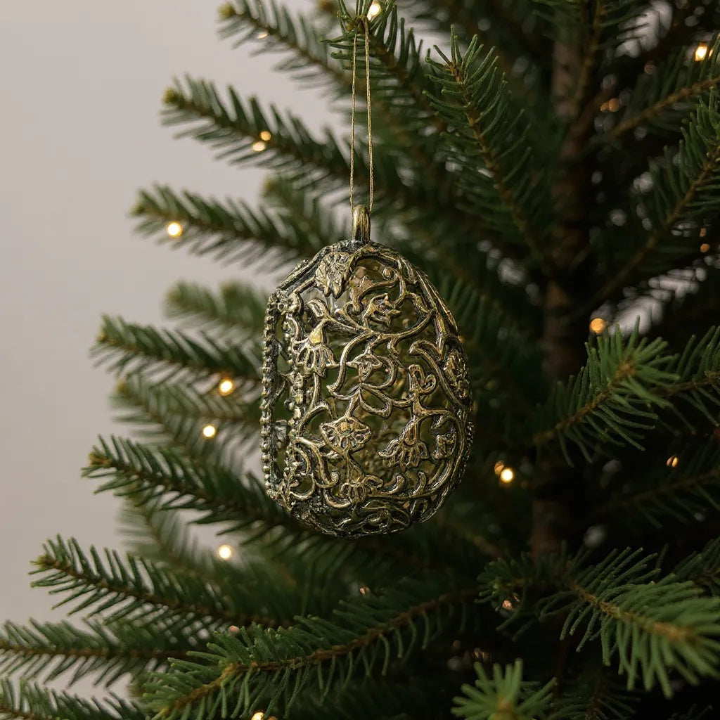 Antique Gold Christmas Ornaments – Vintage Holiday Baubles (Set 2)