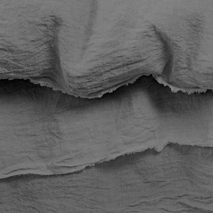 Raw Edged Light Grey - 100% Pure Linen | Linen Cotton Mix | 3 Piece Duvet Cover Set | 4 Piece Sheet Set | Handmade | Pre-washed | Soft