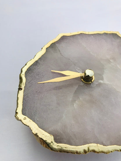 Rose Quartz Agate Desk/wall Clock/Personalised Momento