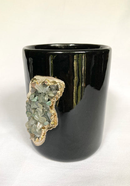 Wave - Set of 2 Black Ceramic Mugs