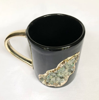 Wave - Set of 2 Black Ceramic Mugs
