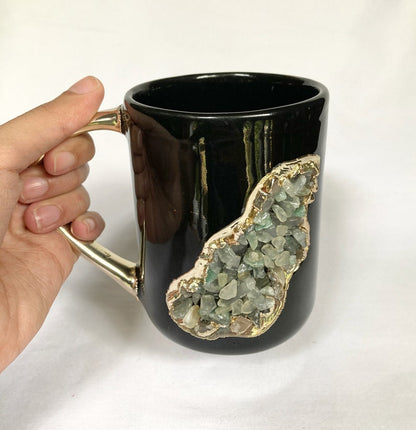 Wave - Set of 2 Black Ceramic Mugs