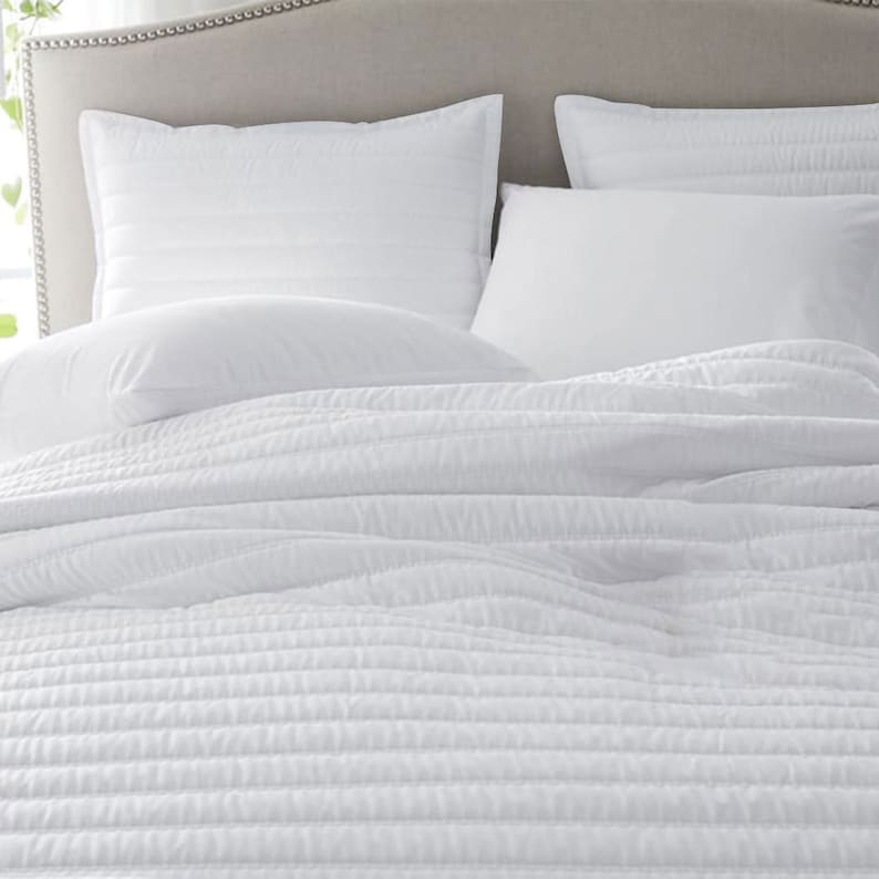 Channel stitch - Linen Cotton Quilt Sets