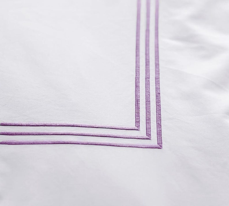 Lines - Cotton Sateen Embroidered Edge Duvet Cover Sets