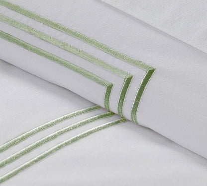 Lines - Cotton Sateen Embroidered Edge Duvet Cover Sets