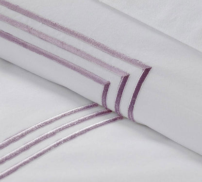 Lines - Cotton Sateen Embroidered Edge Duvet Cover Sets