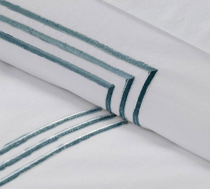 Lines - Cotton Sateen Embroidered Edge Duvet Cover Sets