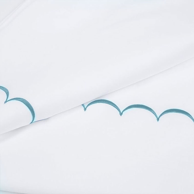 Scallops - Cotton Sateen Embroidered Edge Duvet Cover Sets