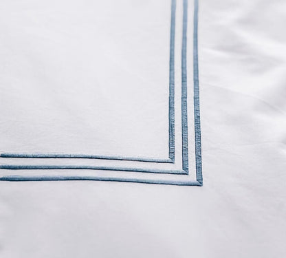 Lines - Cotton Sateen Embroidered Edge Duvet Cover Sets