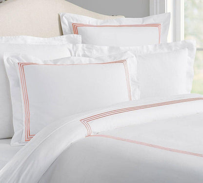 Lines - Cotton Sateen Embroidered Edge Duvet Cover Sets