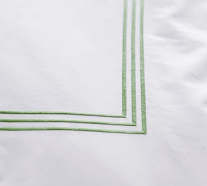 Lines - Cotton Sateen Embroidered Edge Duvet Cover Sets