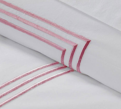 Lines - Cotton Sateen Embroidered Edge Duvet Cover Sets