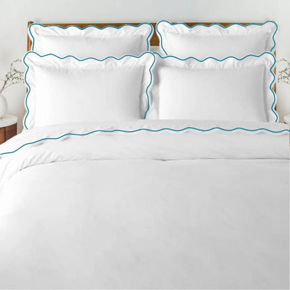Waves - Cotton Sateen Embroidered Edge Duvet Cover Sets