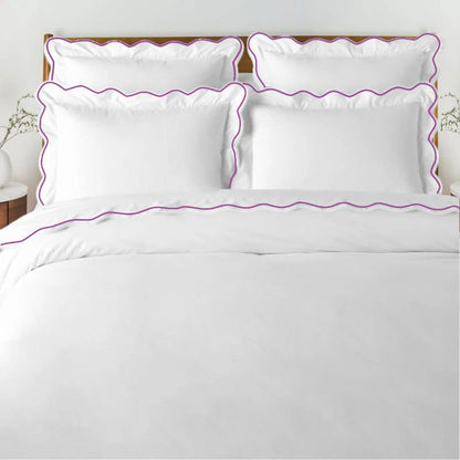 Waves - Cotton Sateen Embroidered Edge Duvet Cover Sets