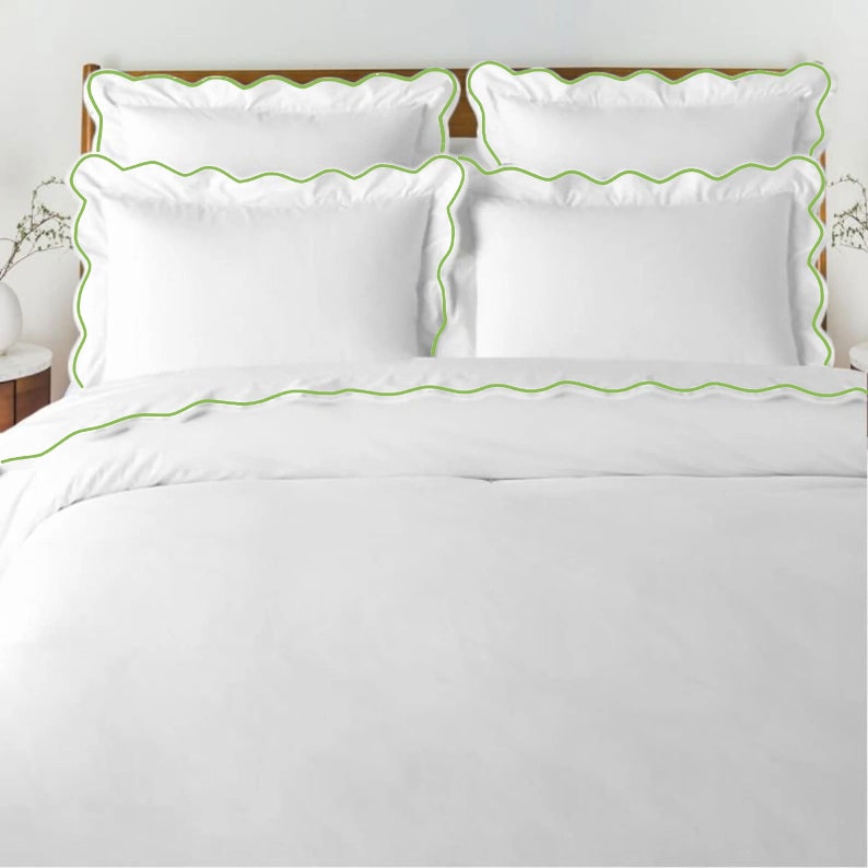 Waves - Cotton Sateen Embroidered Edge Duvet Cover Sets