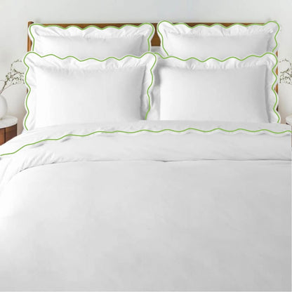 Waves - Cotton Sateen Embroidered Edge Duvet Cover Sets