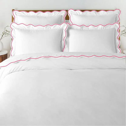 Waves - Cotton Sateen Embroidered Edge Duvet Cover Sets