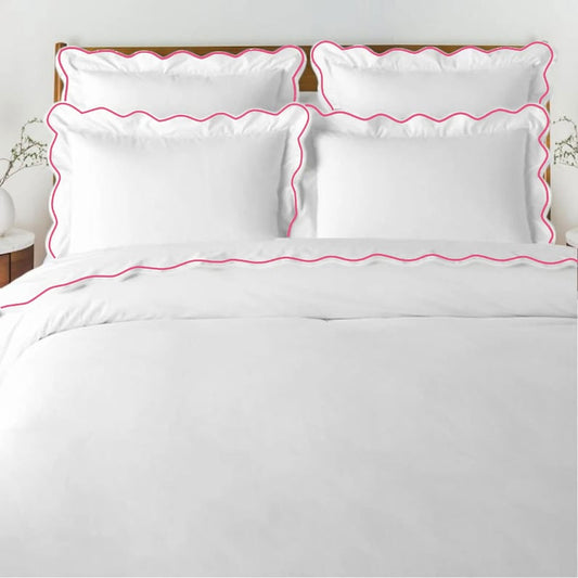 Waves - Cotton Sateen Embroidered Edge Duvet Cover Sets
