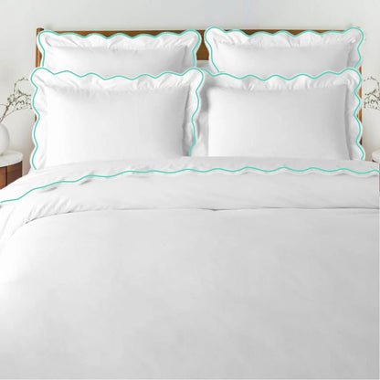Waves - Cotton Sateen Embroidered Edge Duvet Cover Sets