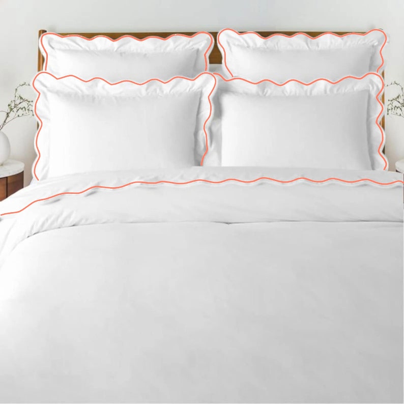 Waves - Cotton Sateen Embroidered Edge Duvet Cover Sets