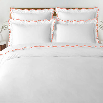 Waves - Cotton Sateen Embroidered Edge Duvet Cover Sets