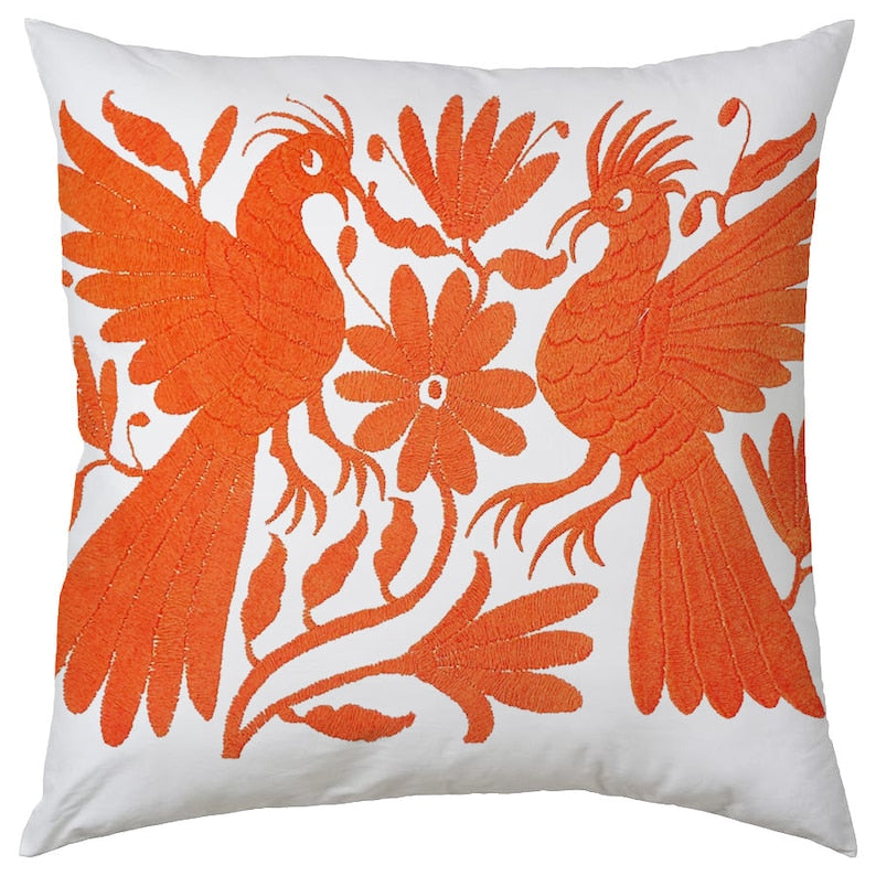 Set of 4 | Mexican Decorative Cushion Covers | Otomi Design Covers | Cotton Linen Fabric | Embroidered | With OR Without Insert