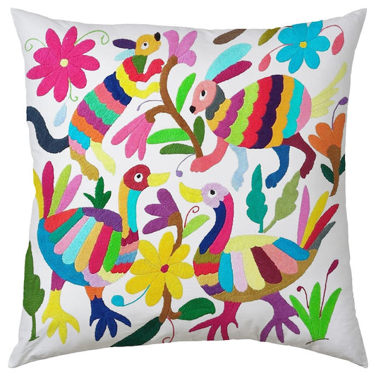 Set of 4 | Mexican Decorative Cushion Covers | Otomi Design Covers | Cotton Linen Fabric | Embroidered | With OR Without Insert