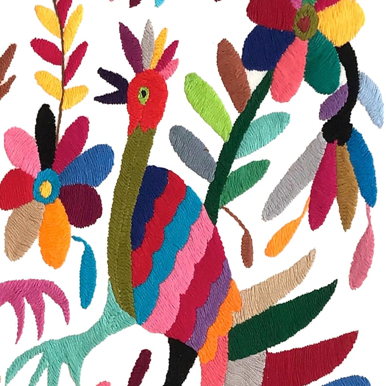 Set of 4 | Mexican Decorative Cushion Covers | Otomi Design Covers | Cotton Linen Fabric | Embroidered | With OR Without Insert