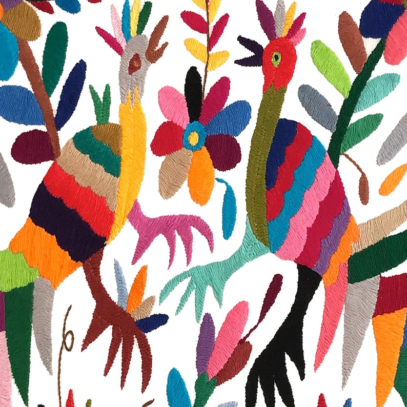 Set of 4 | Mexican Decorative Cushion Covers | Otomi Design Covers | Cotton Linen Fabric | Embroidered | With OR Without Insert
