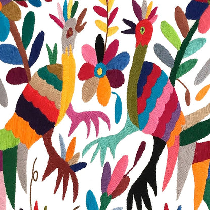 Set of 4 | Mexican Decorative Cushion Covers | Otomi Design Covers | Cotton Linen Fabric | Embroidered | With OR Without Insert