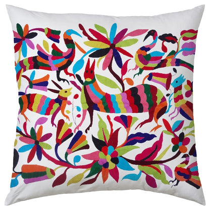 Set of 4 | Mexican Decorative Cushion Covers | Otomi Design Covers | Cotton Linen Fabric | Embroidered | With OR Without Insert
