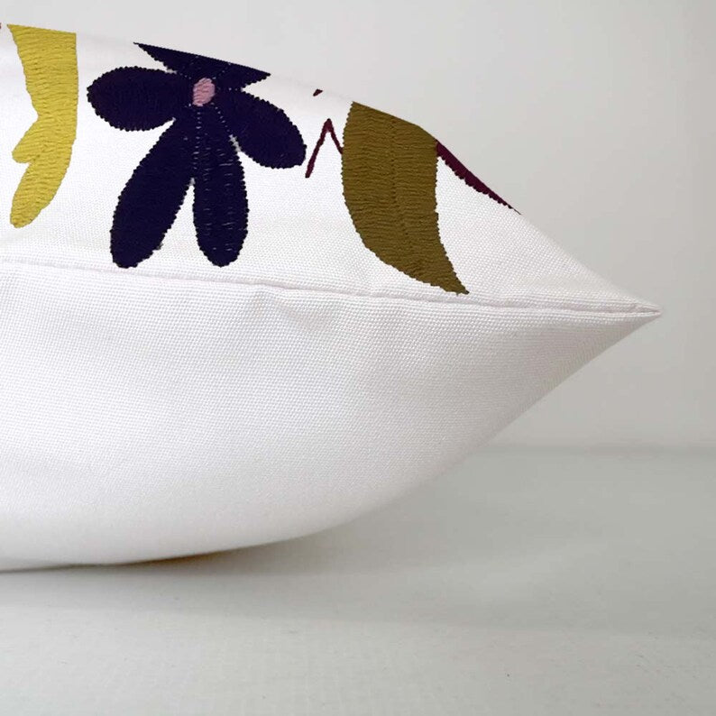 Set of 4 | Mexican Decorative Cushion Covers | Otomi Design Covers | Cotton Linen Fabric | Embroidered | With OR Without Insert