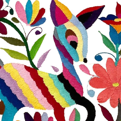 Set of 4 | Mexican Decorative Cushion Covers | Otomi Design Covers | Cotton Linen Fabric | Embroidered | With OR Without Insert
