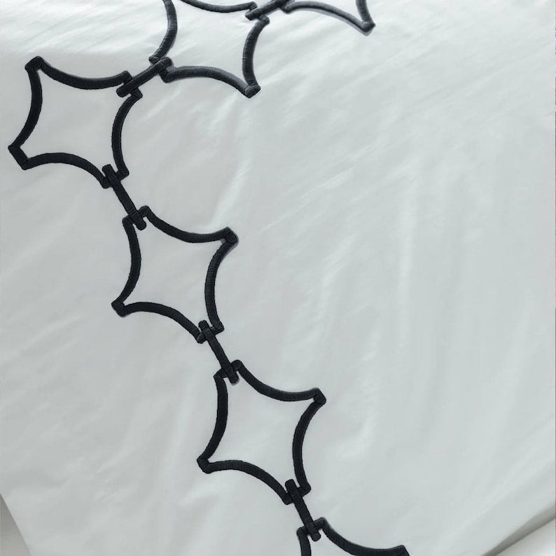 Links - Pure Linen Embroidered Edge Duvet Cover Sets