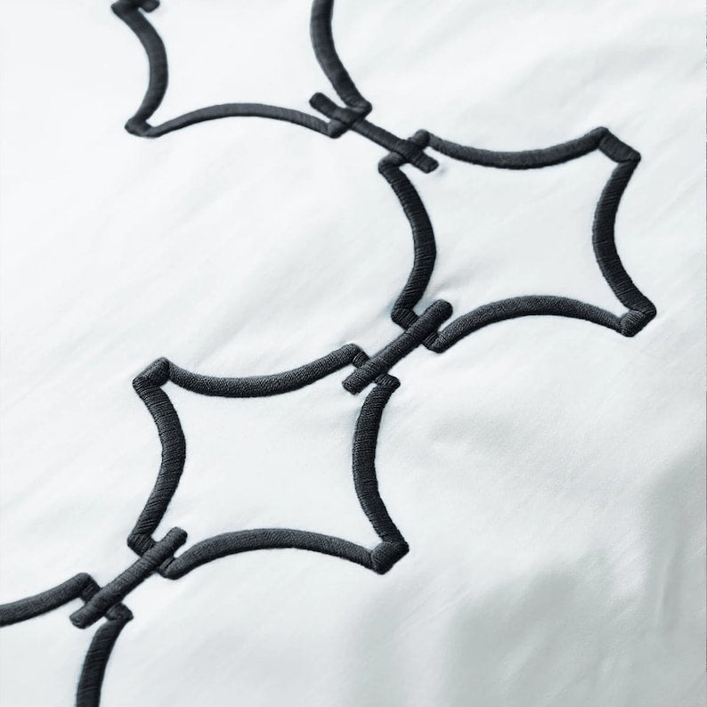 Links - Pure Linen Embroidered Edge Duvet Cover Sets