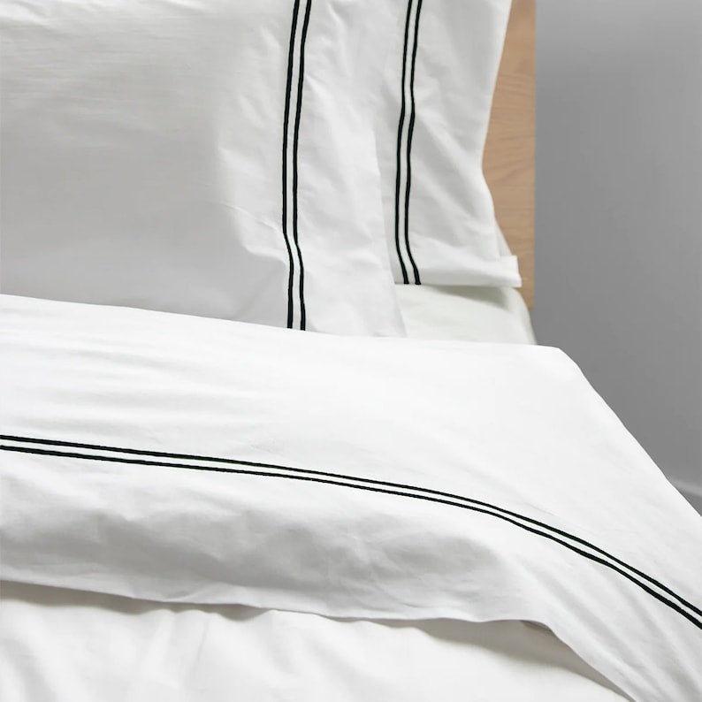 Tracks - Cotton Sateen Embroidered Edge Duvet Cover Sets