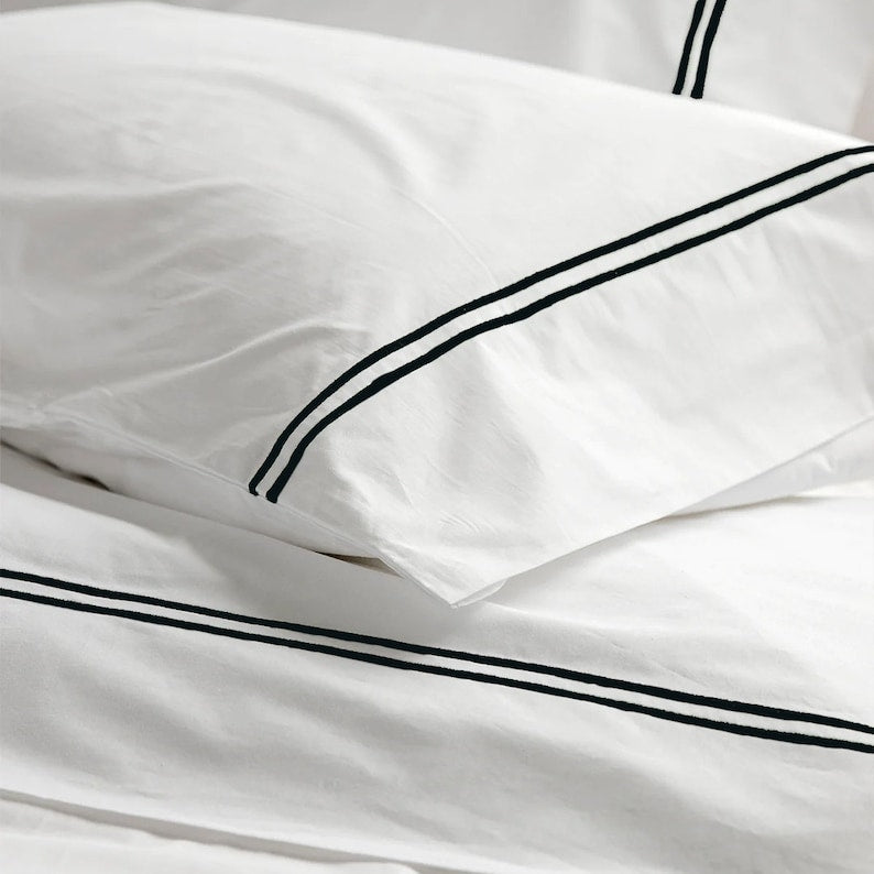 Tracks - Cotton Sateen Embroidered Edge Duvet Cover Sets
