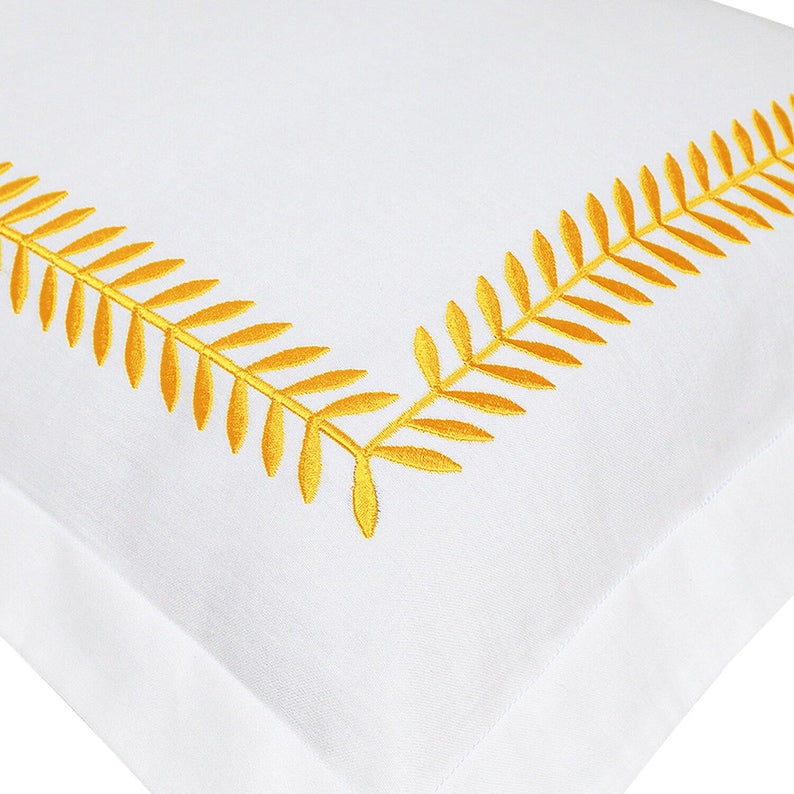 Ash Tree - Cotton Sateen Embroidered Edge Duvet Cover Sets