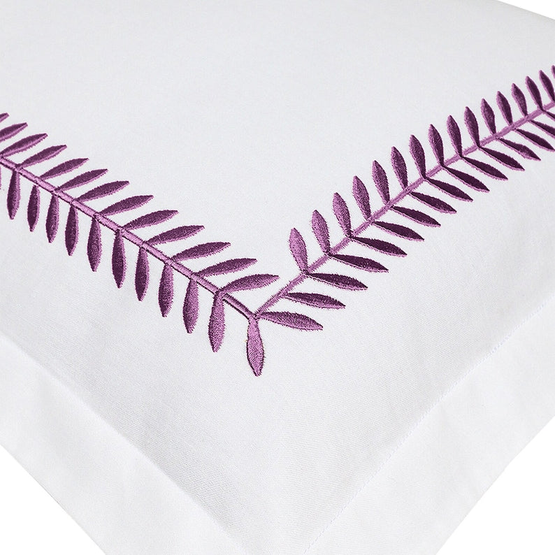 Ash Tree - Cotton Sateen Embroidered Edge Duvet Cover Sets