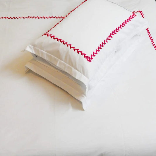 Willow Leaves - Cotton Sateen Embroidered Edge Duvet Cover Sets