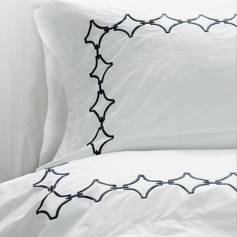 Links - Pure Linen Embroidered Edge Duvet Cover Sets