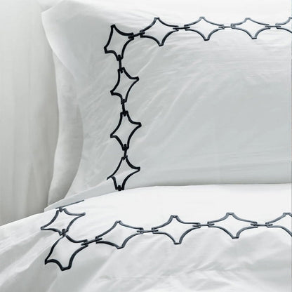 Links - Pure Linen Embroidered Edge Duvet Cover Sets