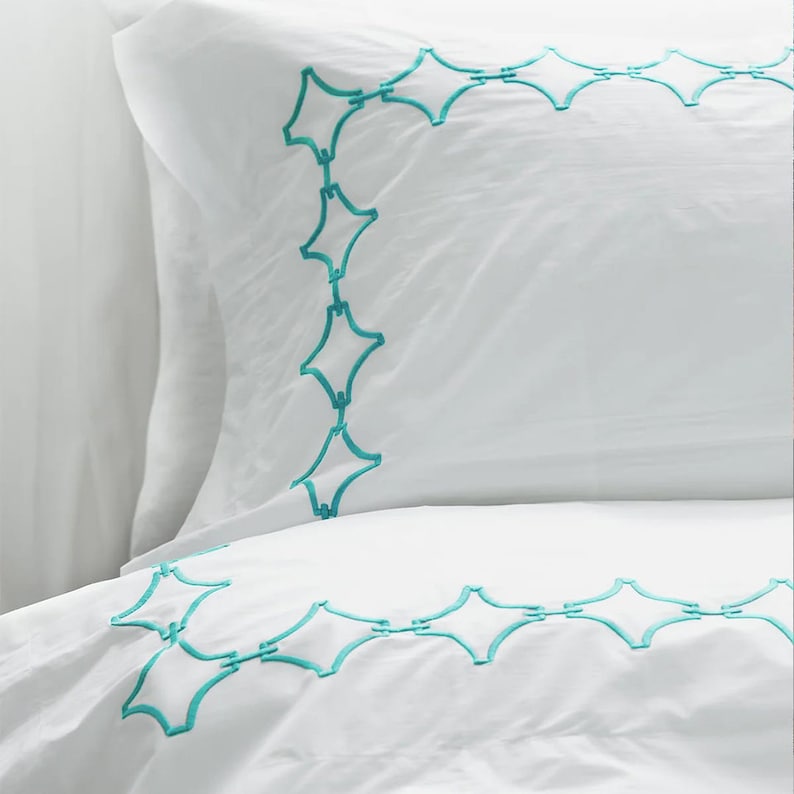Links - Linen Cotton Embroidered Edge Duvet Cover Sets