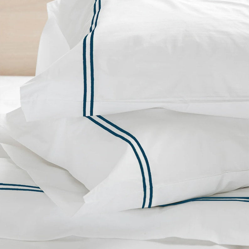 Tracks - Cotton Sateen Embroidered Edge Duvet Cover Sets
