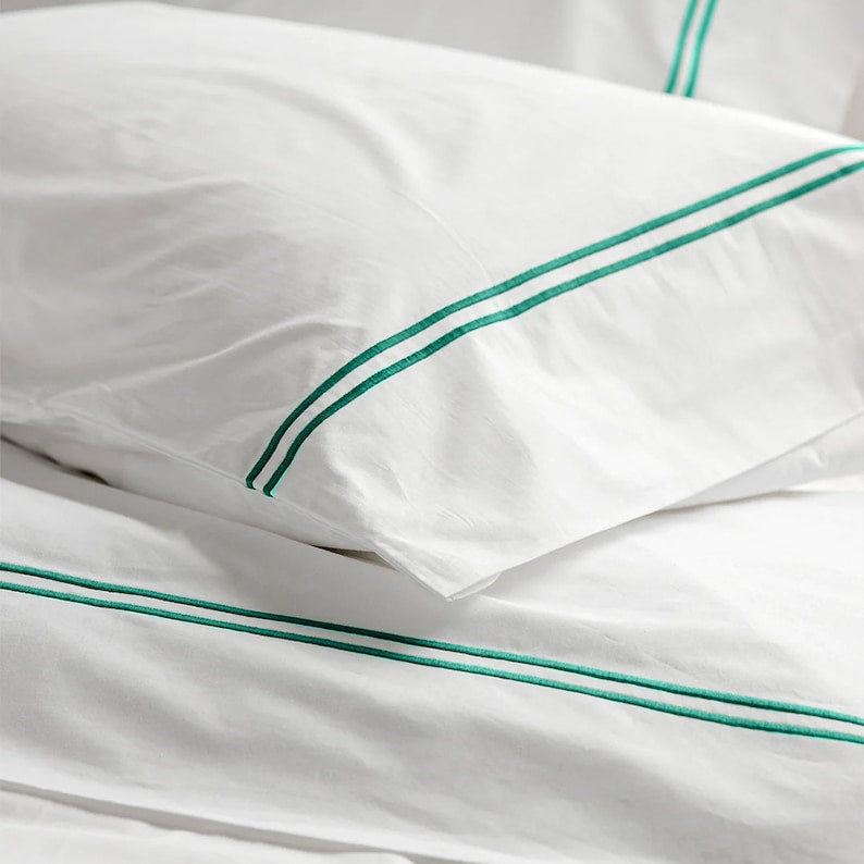 Tracks - Cotton Sateen Embroidered Edge Duvet Cover Sets